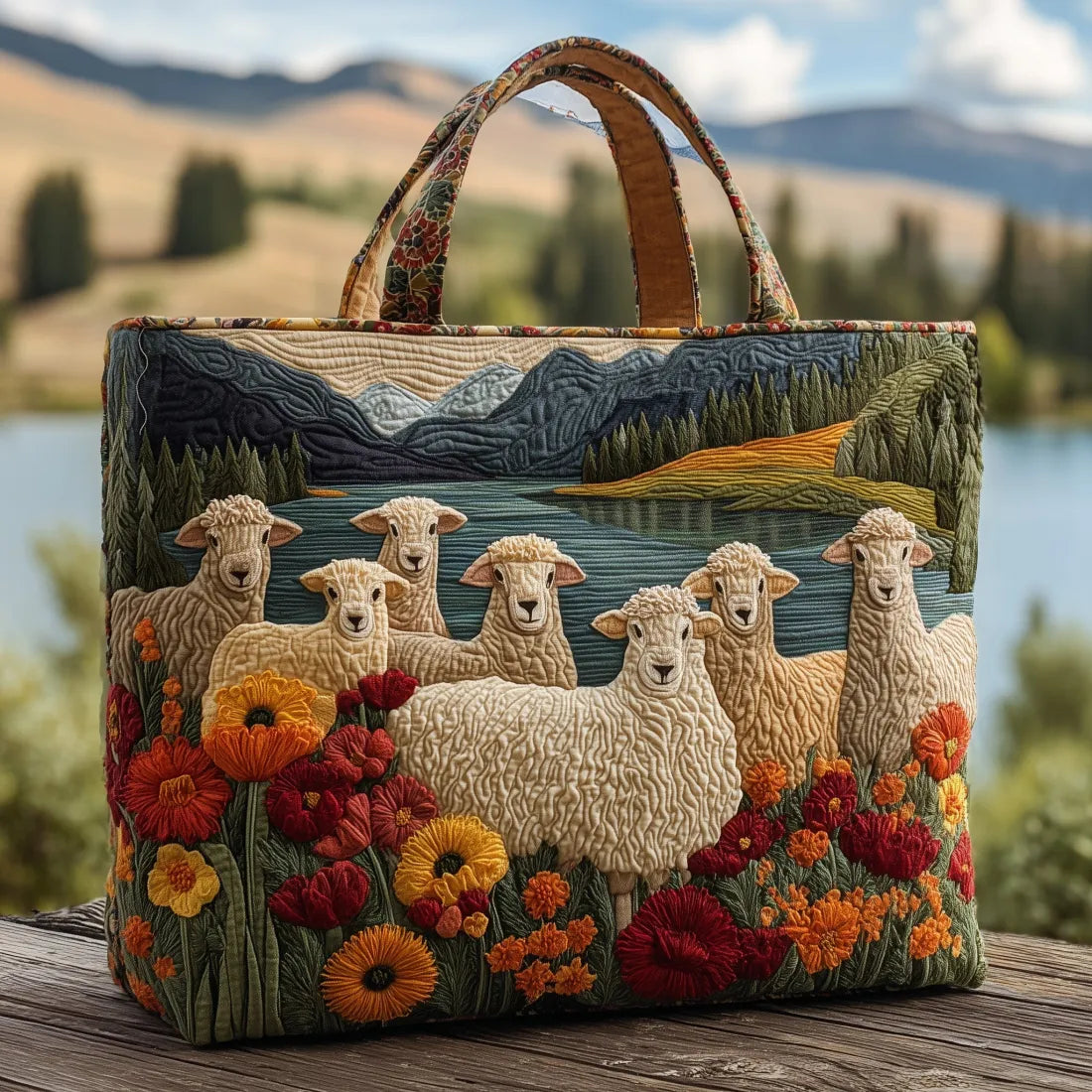 Bolsas Artesanales Ovejas en el Lago