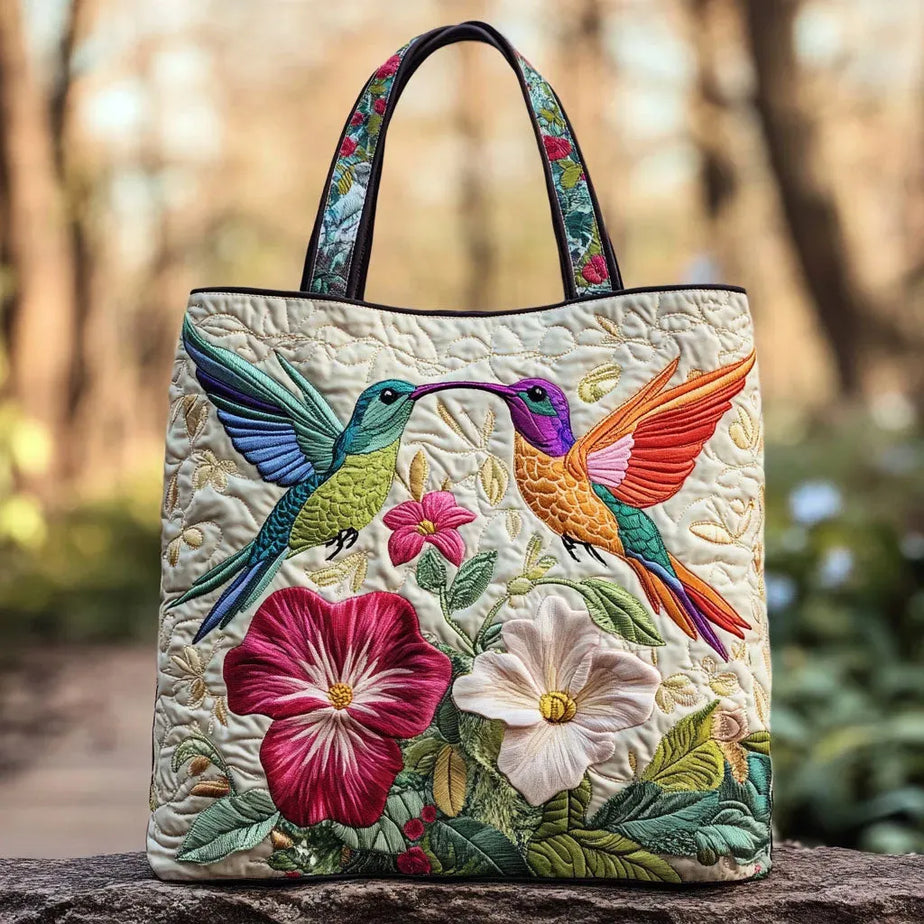 Bolsa Mochila Acolchada con Colibrí